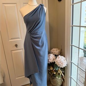 Elliatt One-Shoulder Dress in Slate Blue